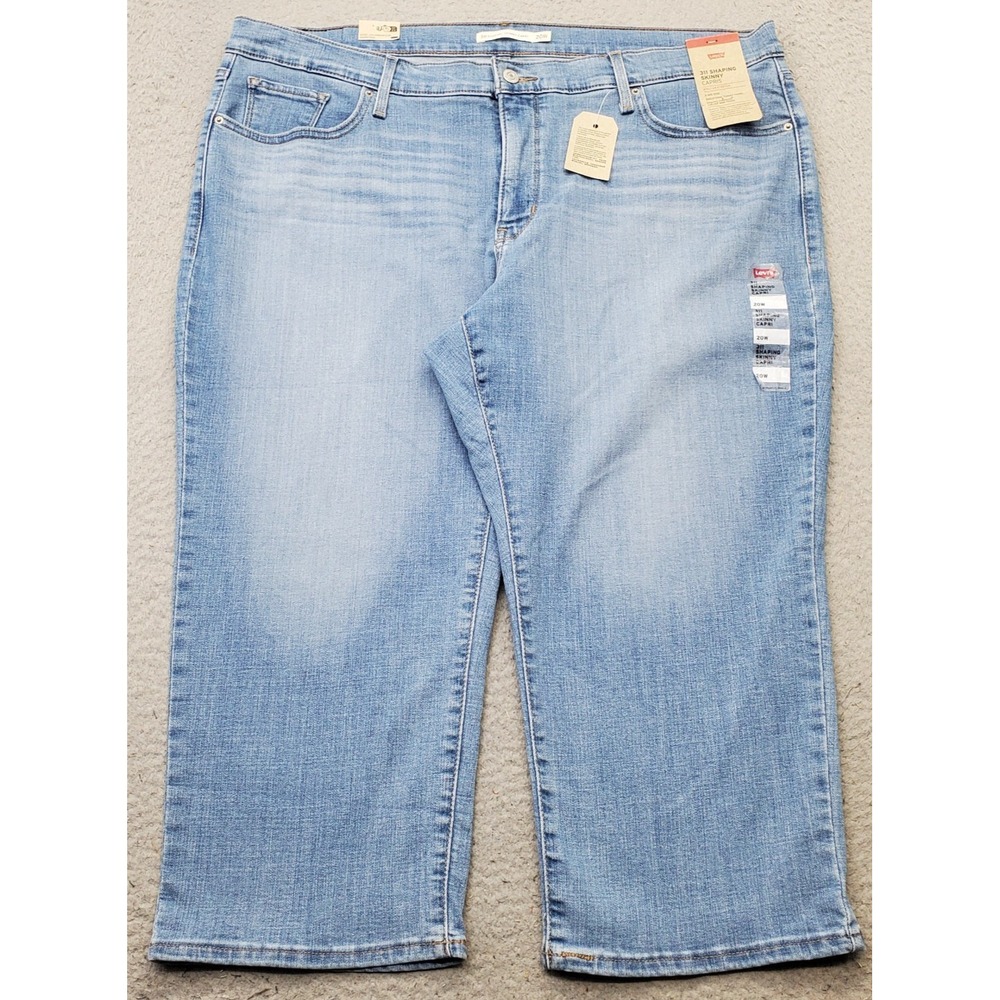 Levi's 311 Shaping Skinny Capri Jeans Womens 20W Blue Denim Red Tab Light Wash
